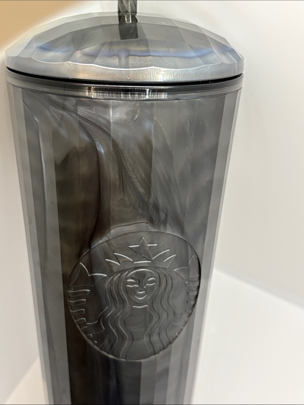 Starbucks Coffee Iridescent Black Pearl Marbled Cold Tumbler Dome Cup Venti 24oz